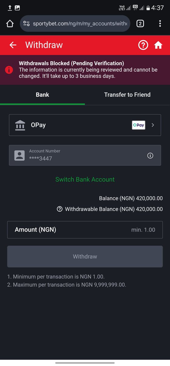 BornOnTime1's tweet photo. @SportyBetNG What's Going on, why don't you release my fund's, I won't my best why can't I withdraw https://t.co/aDg7NbErlw
