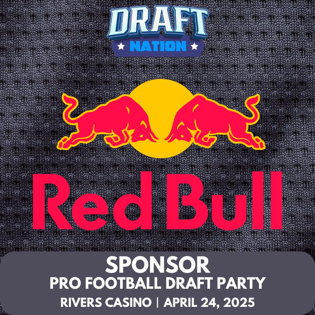 realdraftnation's tweet photo. We’d like to express our gratitude to a sponsor of the Pro Football Draft Party - @redbull. Thank you.
#givesyouwings
https://t.co/wmYDV7BAfA
Tickets available for the draft party:
https://t.co/lLtpf03Gvv
#NFL #draftnation #pittsburgh #NFLdraft #NFLDraft2025 https://t.co/OBGlCpTBch