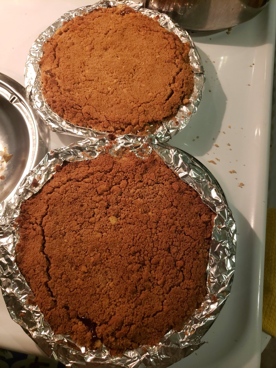 Holiday pies are done and cooling. One cherry, one apple. 2/3 of my own, crust &amp; toppings. Didn't have time to make the fruit filling, but it is from a local farm market so I got higher hopes than if I used a can. #Easter #dessert