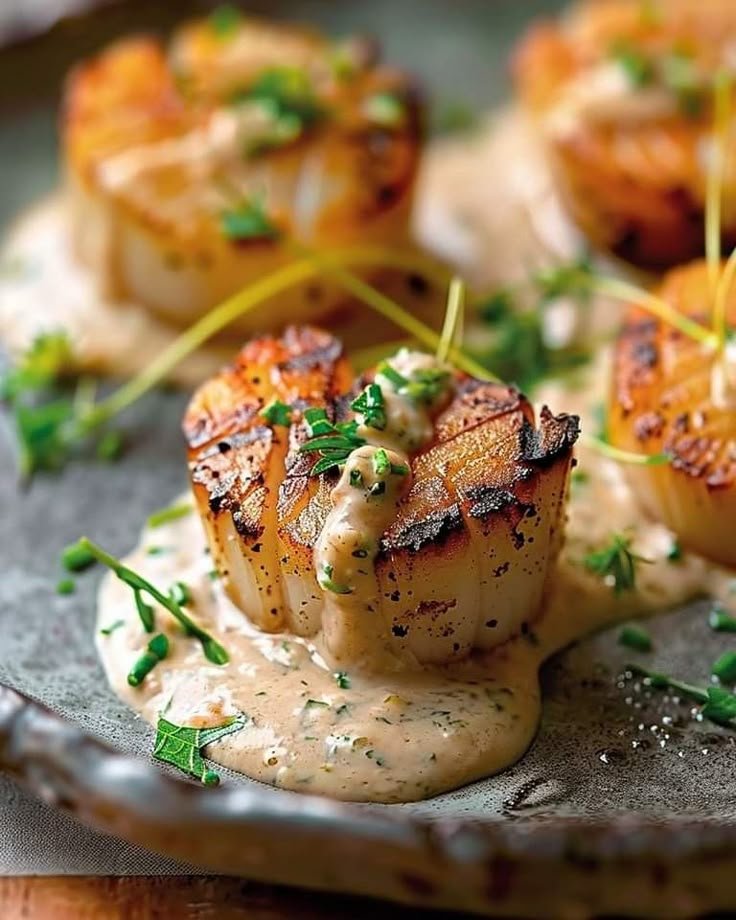 Delicious cream scallops
