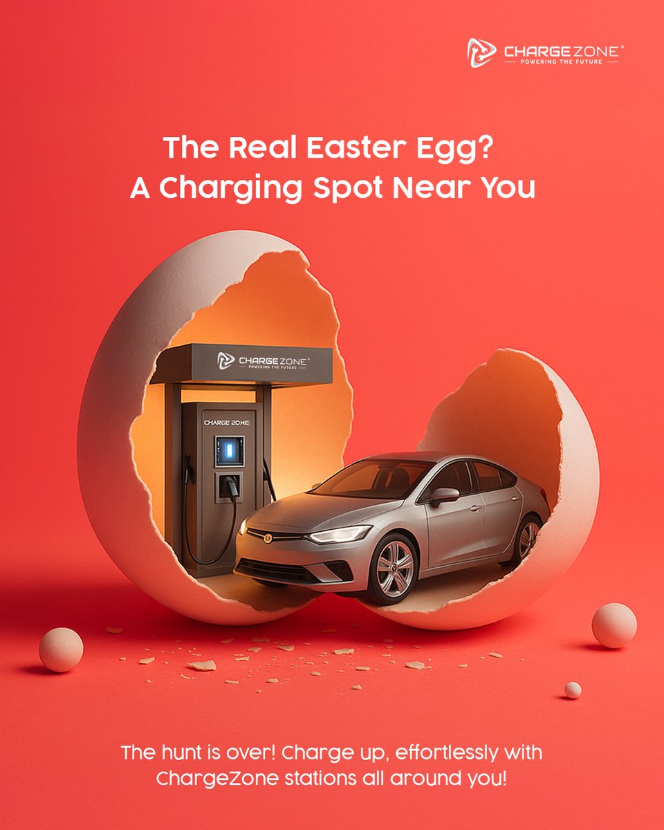 Easter hunts are fun, but finding a ChargeZone station near you is even better!

Go electric. Stay powered. And let every journey feel like a celebration.

#EasterCharged #ChargeZone #EVIndia #SustainableDrive #HappyEaster2025