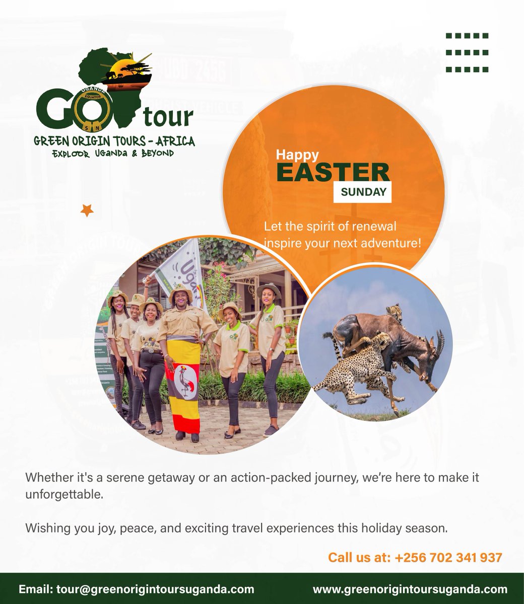 greenorigintour's tweet photo. Happy Easter from all of us at @greenorigintour ! 

This Easter, let the spirit of renewal inspire your next adventure!

Wishing you joy, peace, and exciting travel experiences this holiday season.🌍✨

#HappyEaster #ExploreMore #DiscoverUganda https://t.co/iFLQJWyjX8