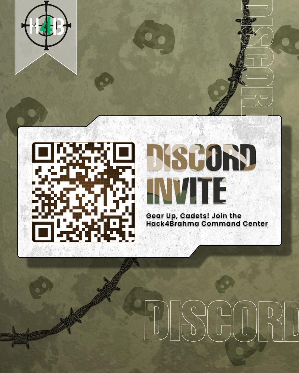 hack4brahma's tweet photo. 🎖️ Report to Command!

Join the official Hack4Brahma HQ on Discord , where our unit gathers for strategic briefings, exclusive mentor intel, and direct lines to the core team. 💻📡

🔗 link: https://t.co/PlFDhYbdFI

#hack4brahma #narinexus https://t.co/fgwcuQGxpw