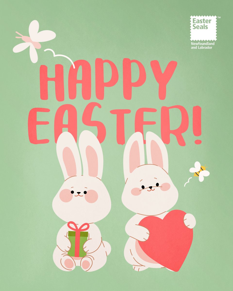 Happy Easter from Easter Seals NL! 🌷🐰

Enjoy the holiday and thank you for being part of our community! 💛