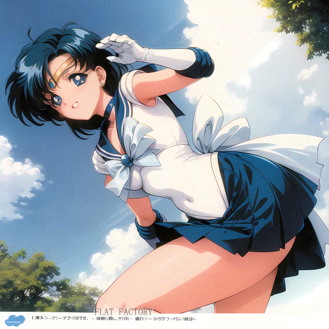 FlatAmity's tweet photo. 今日のマーキュリー
暑い、春は何処へ…

 #セーラーマーキュリー
 #sailormercury 
 #AmiMizuno
 #AI https://t.co/aHC5svb6aV