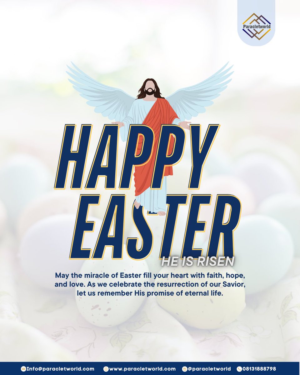 May the miracle of Easter fill your heart with faith, hope, and love. As we celebrate the resurrection of our Savior, let us remember His promise of eternal life.

Happy Easter ✨

#ParacletWorld #HappyEaster  #ᴇasterSunday
