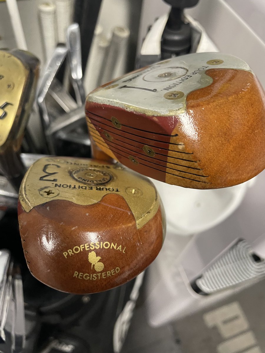 A little Easter club swap.

A fellow persimmon enthusiast had a TP5 driver &amp; wanted a 3 &amp; 5
I was after a good driver &amp; happy to put these three in the retro set in return.

Spalding Tour Edition meant a lot to a keen kid growing up in the 80s
⁦<a href="/jamogolf/">Sandy Jamieson</a>⁩
⁦<a href="/gpmeares/">GPM</a>⁩