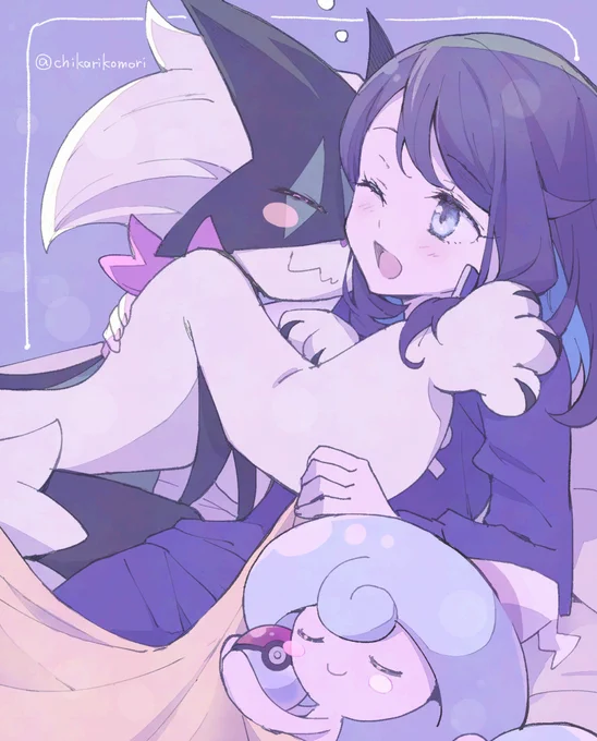 寮時代のリコちゃん一家。新章のマスカ-ニャとの距離感良…#アニポケ #anipoke #ポケモンイラスト 