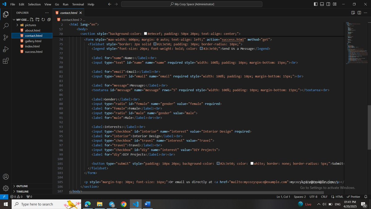 AmarkhailH31766's tweet photo. Working on my final HTML project β excited to see it come together! π»β¨ #WebDesign #HTML #codingclass #AfghanGirlscode
@Wajiha_Niazi
@CodeToInspire
@f_forough https://t.co/YzPGOcY4vF