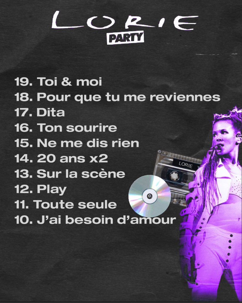 ForumLorie's tweet image. ✨Découvrez les résultats de notre sondage exclusif !
Tout au long du mois de mars, nous avons invité les fans à voter pour « la setlist de leurs rêves » à l’occasion de la tournée #LorieParty de @loriepester. Quels sont les titres que vous rêvez de réentendre en live ?
#Lorie