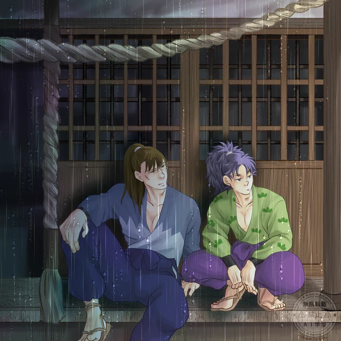 六ろの雨宿り#長こへ #rkrn 