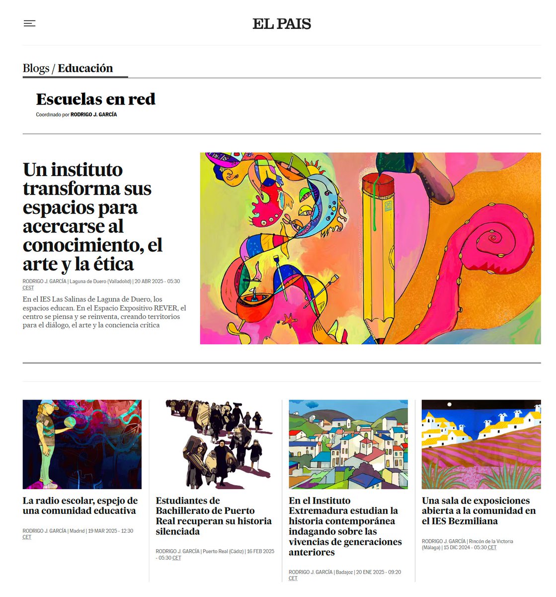 👉 elpais.com/educacion/escu…
Un instituto transforma sus espacios para acercarse al conocimiento, el arte y la ética.
♦ En el IES Las Salinas de Laguna de Duero, los espacios educan. En el Espacio Expositivo REVER, el centro se piensa y se reinventa, creando territorios para el