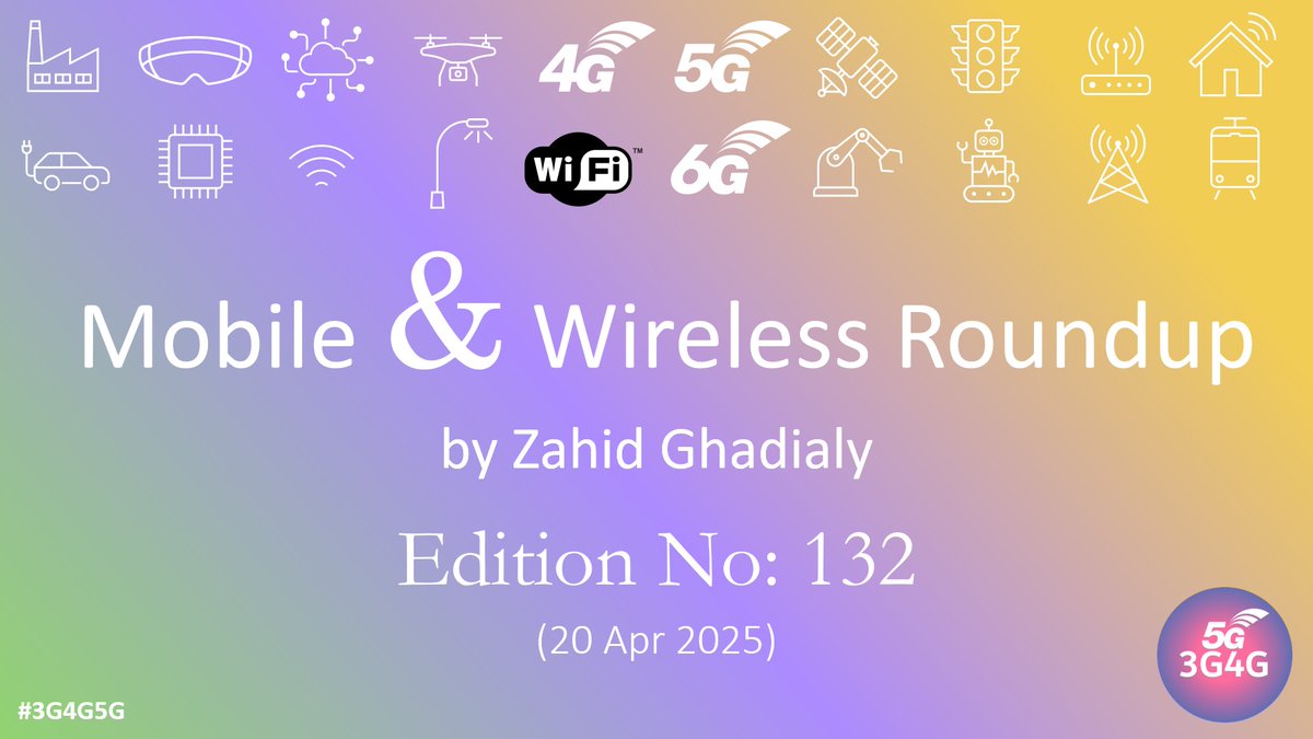 zahidtg's tweet photo. Published Mobile & Wireless Roundup No. 132 – a summary of my posts and others news that caught my attention in the last week or so. If you find it useful, please comment, like and share.

https://t.co/nkLRy1sqe4

#3G4G5G #6G #5G #OSS #BSS #ISAC #JCAS #Spectrum #Private5G #Infrastructure #Antennas #MITM #Security #GPUs #CNF #CRAN #WiFi7 #Quantum