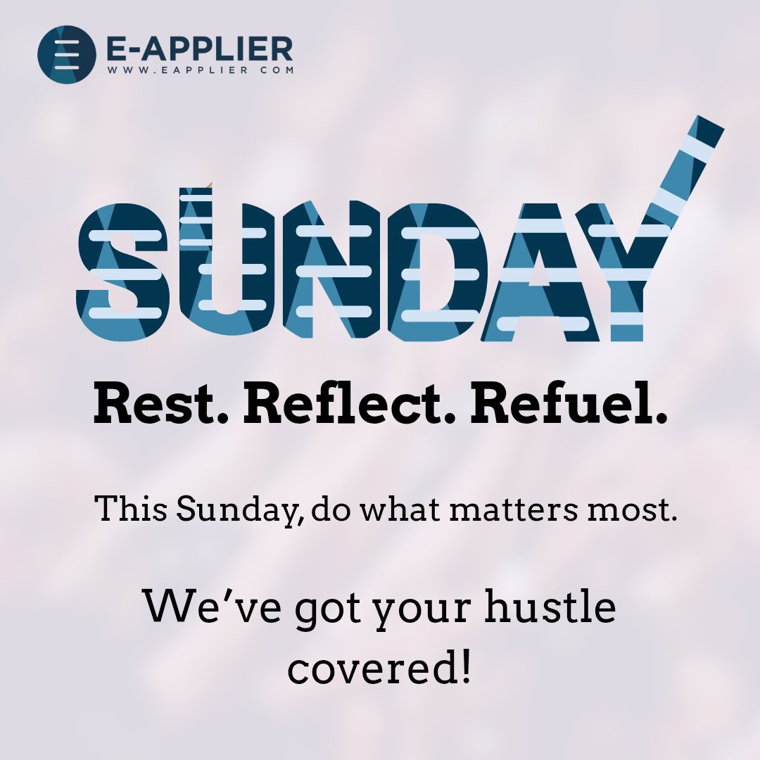 E_Applier's tweet photo. Sundays aren’t just for rest — they’re for reflection.✨
A moment to pause, breathe, and realign with purpose.🧘

At eApplier, we believe success starts with preparation.
That’s why our smart auto-bidding bots work tirelessly, so you can take your Sundays back.

#sundayvibes https://t.co/LOzQCNccur