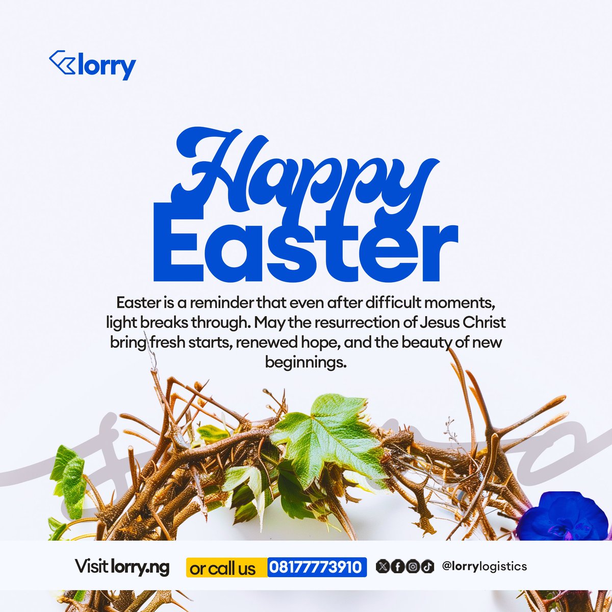 LorryLogistics's tweet photo. It’s a season of hope, love, and fresh beginnings. May your heart be light and your home be filled with joy. 
Happy Easter❤️🤗

#HappyEaster #Easter2025 #ibadanlogistics https://t.co/C6yKV4e7B3