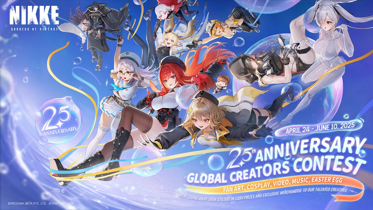 【2.5th Anniversary Global Creators Contest – Coming Soon】

The 2.5th Anniversary Fan Creation Contest is on the way!

🏷️ This competition will feature five categories:
Fan Art, Cosplay, Video, Music, Easter Egg

Submit your entry through the NIKKE Creator Program to receive