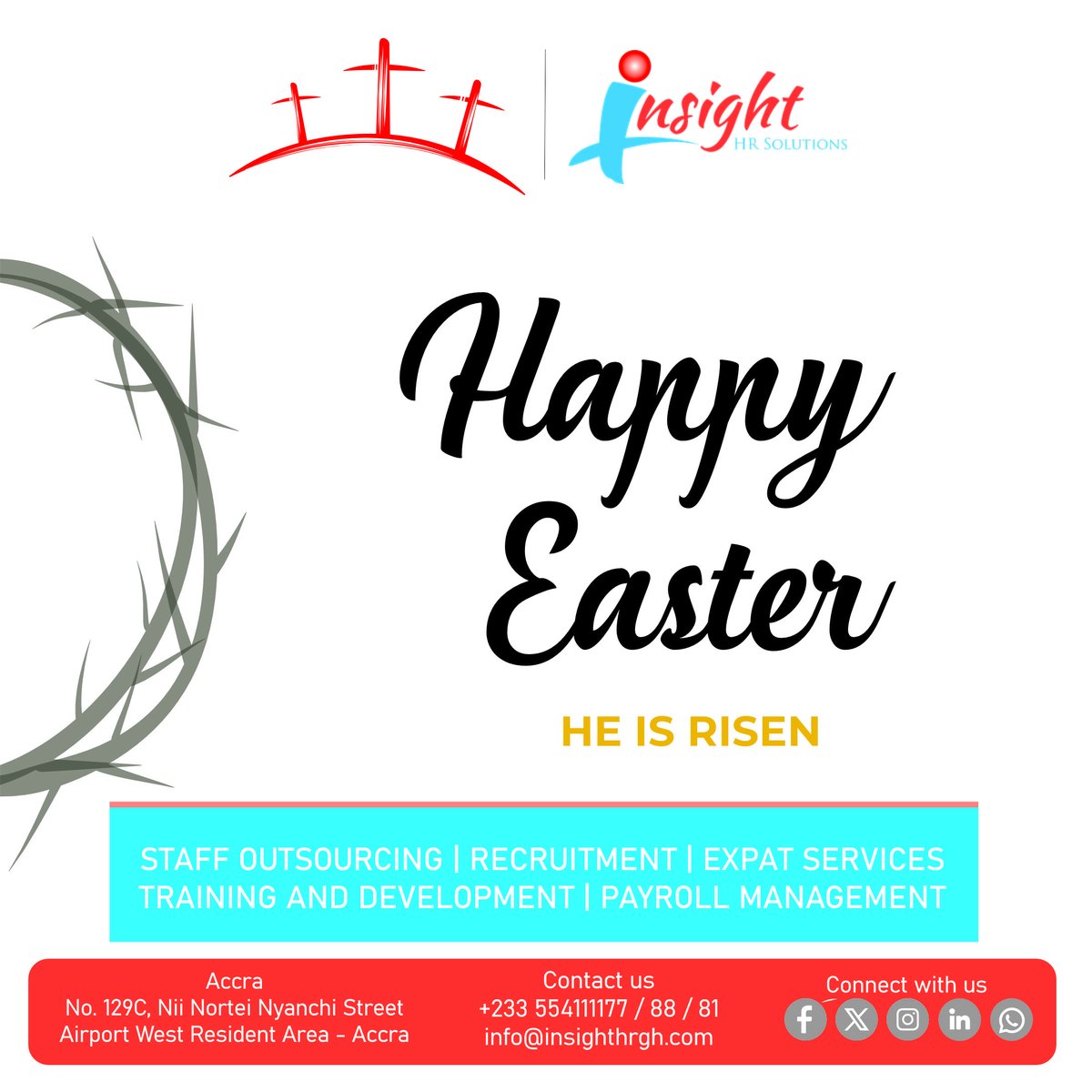 InsightHRSolGH's tweet photo. HAPPY EASTER

#HAPPYEASTER #HEISRISEN https://t.co/jRk0v4mfY2