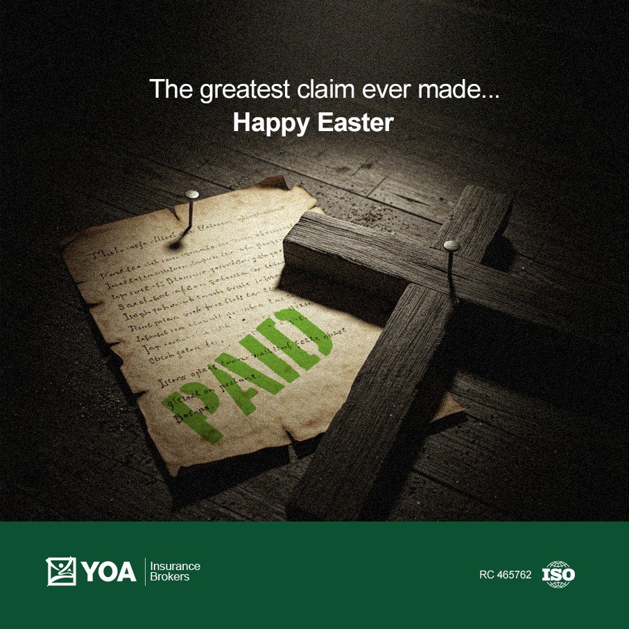 YoaBrokers's tweet image. This Easter, we’re reminded of the ultimate assurance — one that needed no policy, only love.
From all of us at YOA, Happy Easter.

#HeIsRisen #YOAInsurance #Easter #HappyEaster
