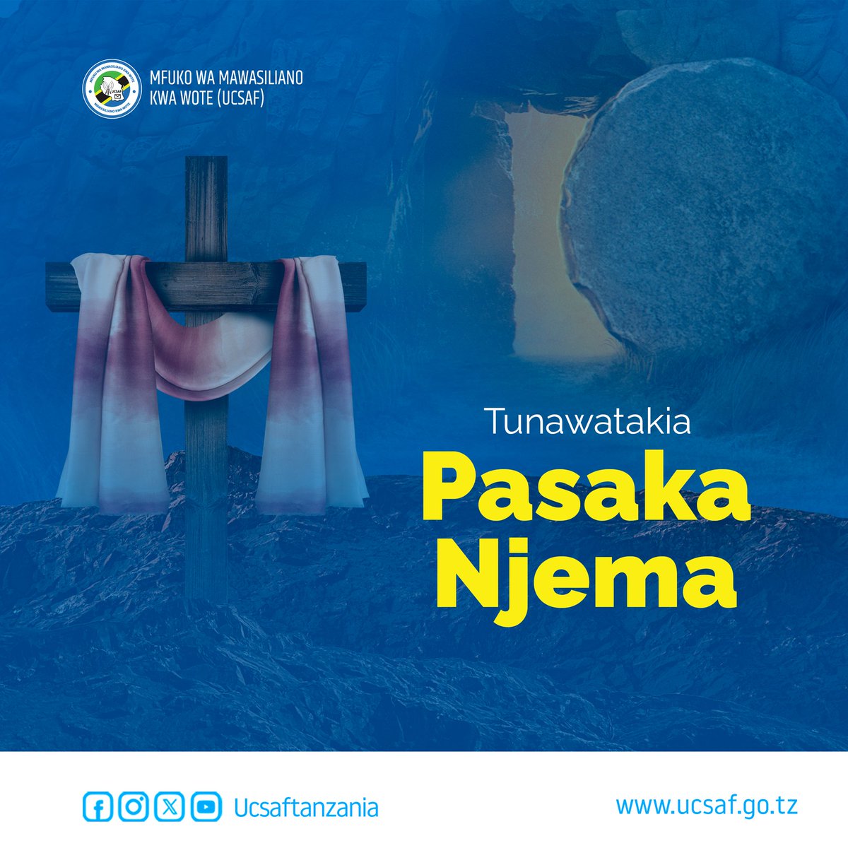 📌Heri ya SikuKuu ya Pasaka kutoka Mfuko wa Mawasiliano kwa Wote( UCSAF).
#MawasilianoKwaWote
#DigitallyInclusiveTanzania
#DigitalEconomy.