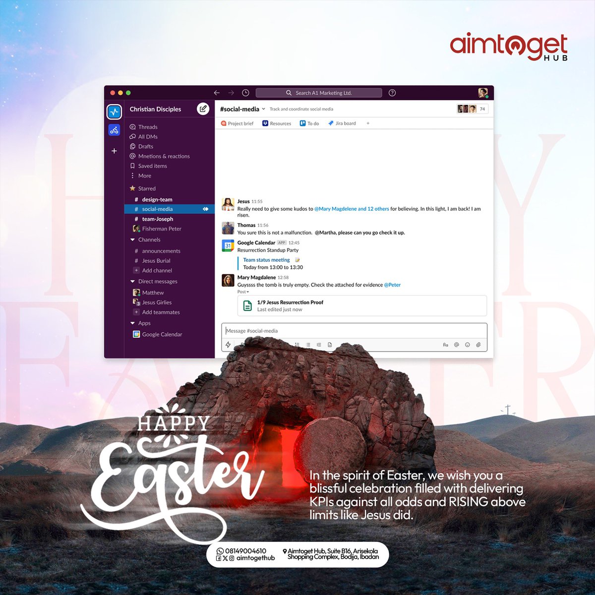 New Slack Notification🔔: Jesus is back online, like He never left. 

Happy Easter

 #aimtogethub #Easter2025 #osogbo