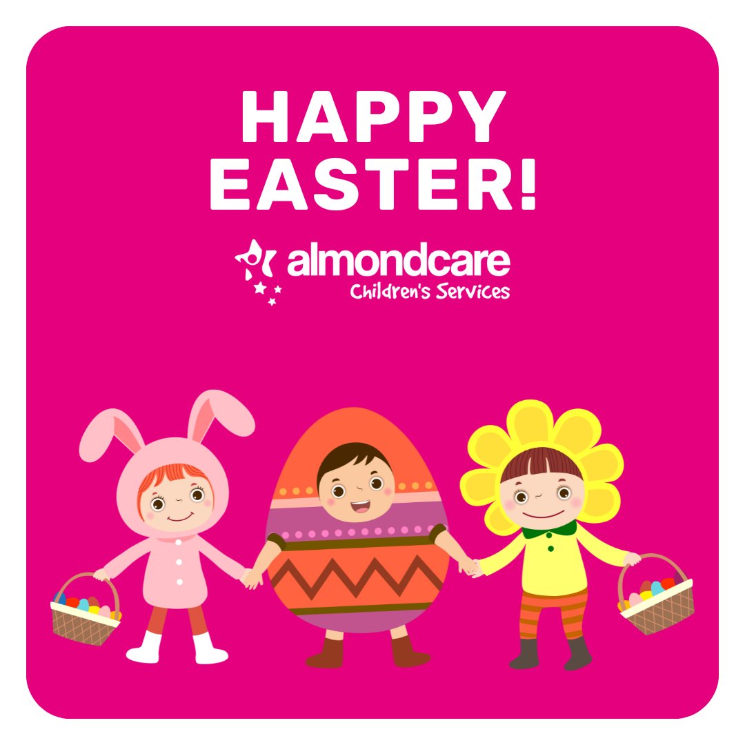 AlmondChildren's tweet photo. Happy Easter!

We hope you have a brilliant day filled with joy and laughter… and lots of Easter eggs 🐇

#Easter #ComplexCare #ChildhoodCare https://t.co/jjjFjxI0zE