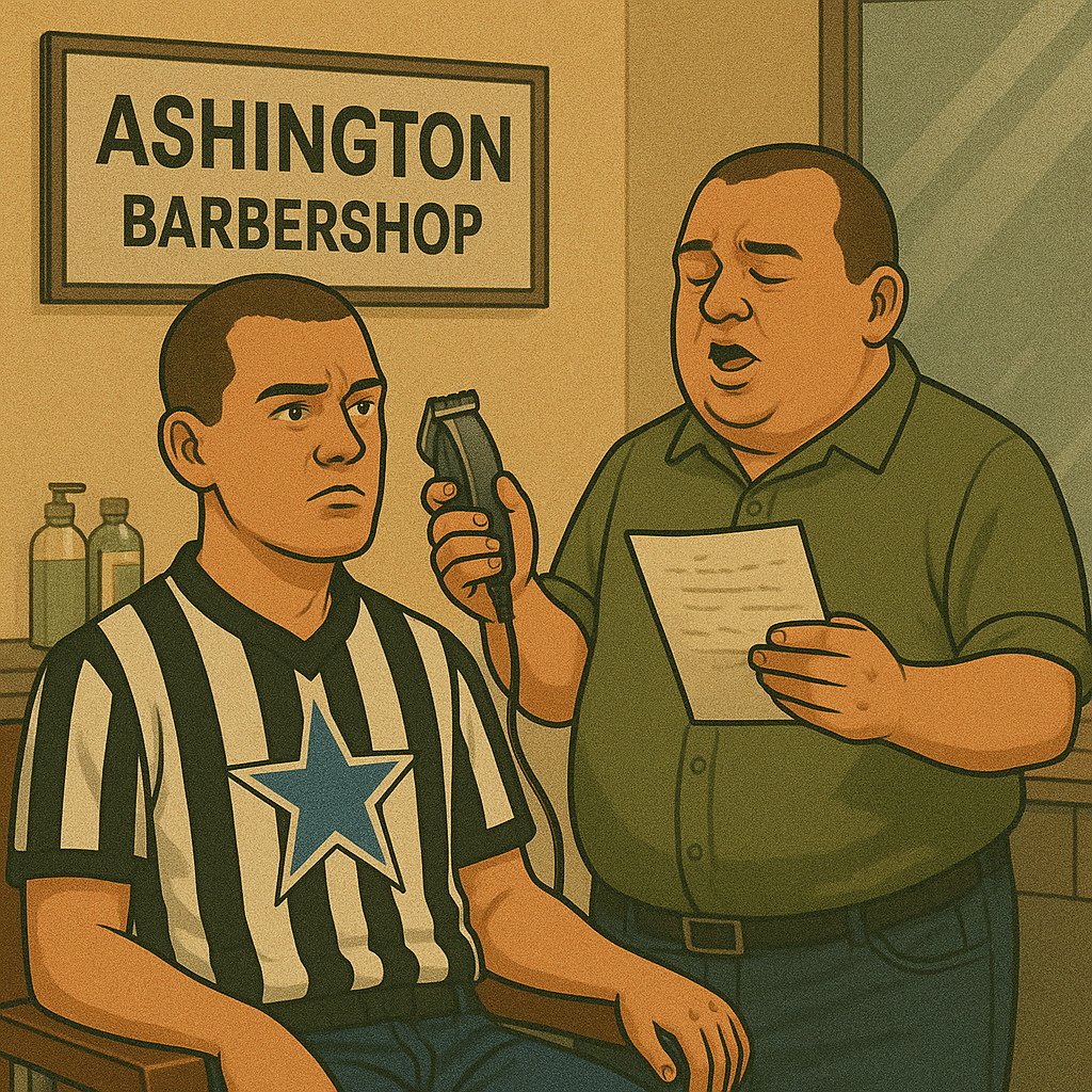 A Geordie sits down at a barbershop in Ashington and asks the barber if he can have a perm.

The barber says "alreet" and clears his throat...

“… Ah wandered lueernly as a clood…”