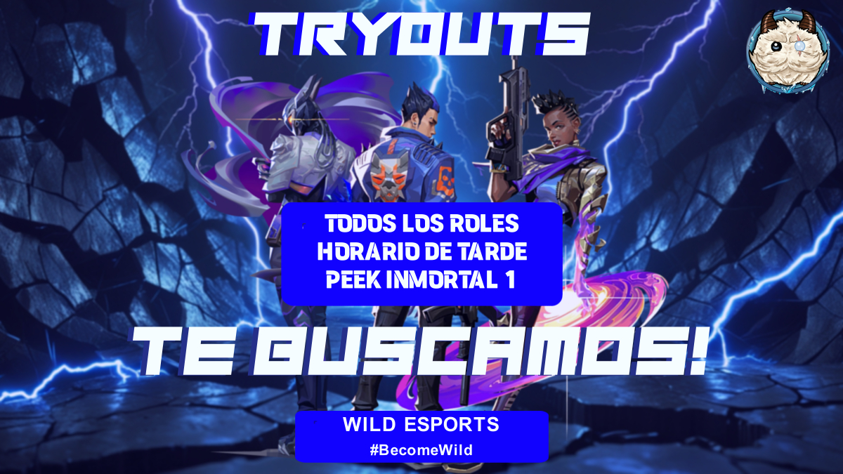 ❗️¿Estas LFT en VALORANT?
En WILD eSports buscamos:  
➤ Centinela  
➤ Smoker  
➤ Iniciador  
➤ Duelista
➤ Flex

Es tu momento, apúntate con nosotros #BecomeWILD
Formulario: forms.gle/xfEkpMG7cujJPn…