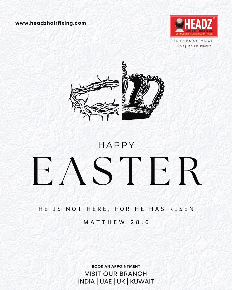 HeadzHairfixing's tweet photo. From thorns to triumph — He is risen.✨
Wishing you a blessed Easter filled with hope and renewal. – Team HEADZ https://t.co/Jf2ICBxdxs