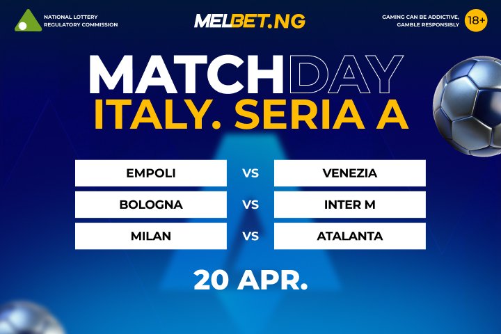MelbetNigeria's tweet photo. 🇮🇹 #SerieA's top teams collide today! ⚡️ Can the underdogs rise or will the big clubs dominate?
All the action is here! 🔥
#WelcomeBonus up to 300000 NGN with promo👉🏾 MELXNG
🔗 Register Now: https://t.co/MQlKtYQtZI
#Empoli #Venezia #Bologna #InterM #Milan #Atalanta https://t.co/RkjFlDFnWB