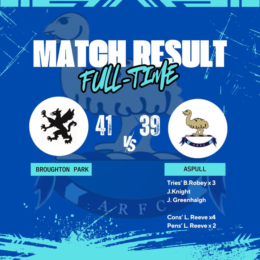 Aspull came away feeling hard done by in a fantastic cup game coming back twice from behind to have the game pinched with the last play of the game

A huge thank you goes out to the travelling supporters who as ever arrived in numbers! The lads appreciate it see you Wednesday 💙