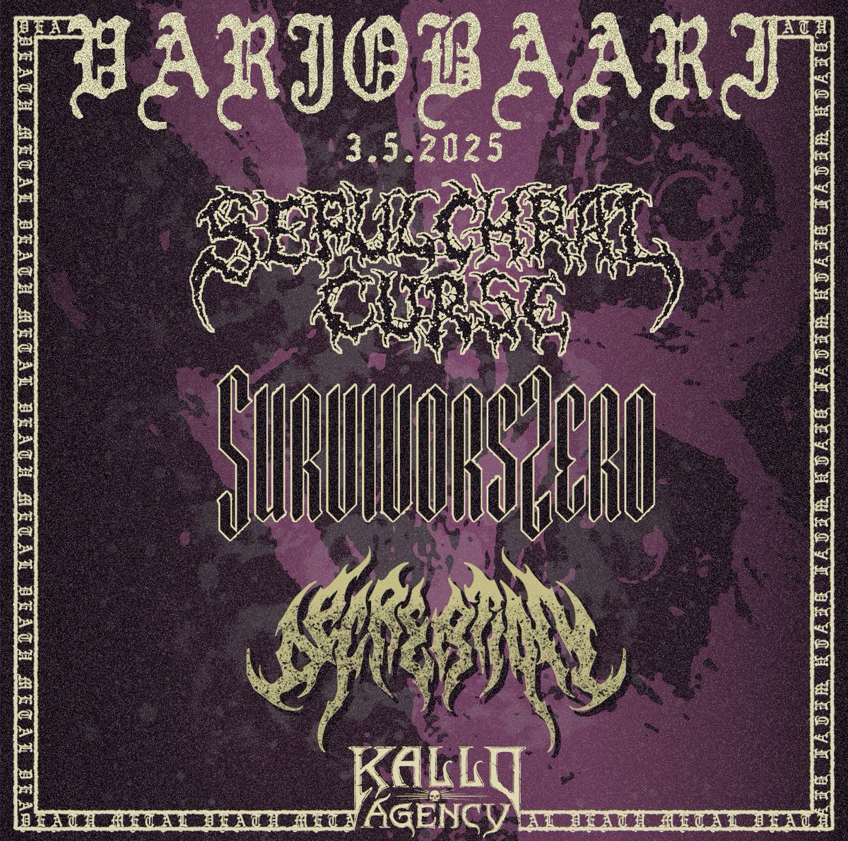 Bar Loose behind us and Varjobaari ahead! Joining us in Tampere Decreation and Survivors Zero!

#sepulchralcurse #decreation #survivorszero #deathmetal #tampere #varjobaari  #kalloagency #finnishdeathmetal