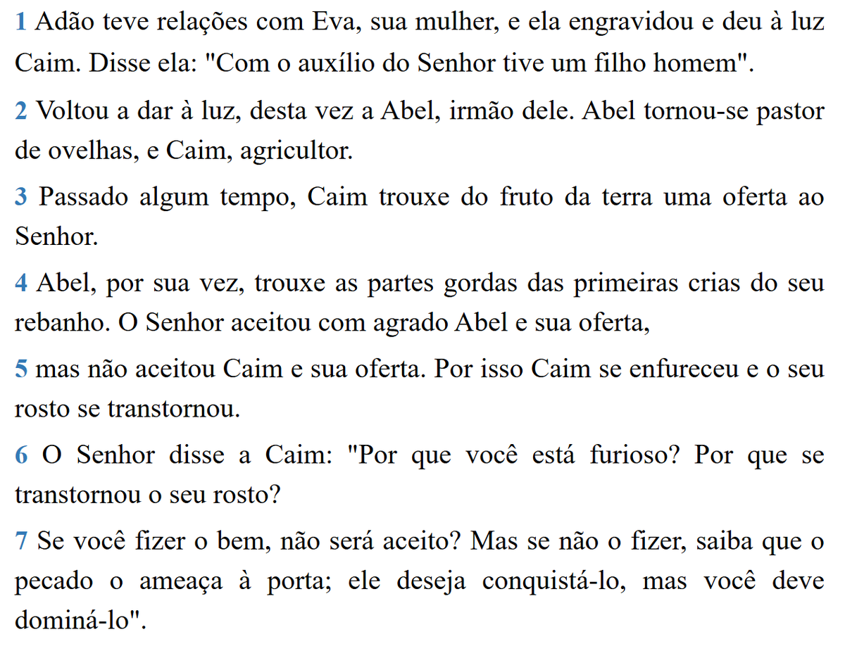 Jair47240183's tweet photo. Gênesis 4:1-7 - Nova Versão Internacional - NVI
https://t.co/lQ07thNjfe

#Bíblia #BíbliaNVI #NVI #Gênesis #Gênesis4 #Gn4 #Adão #Eva #Caim #Abel #adoração #ira #morte #descendência #Sete #Enos #rpSp #LEIA_A_BÍBLIA #ESTUDE_A_BÍBLIA #CONHEÇA_A_BÍBLIA https://t.co/WZuPelv1XH
