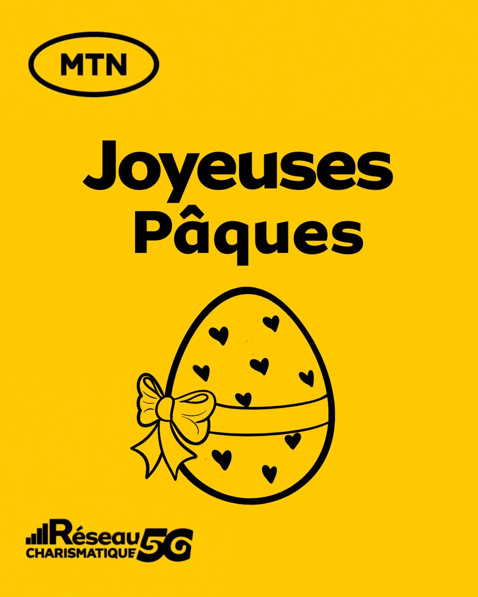 Joyeuses Pâques mes charismatiques !😁

Que cette fête de Pâques soit remplie de joie, de sourires et de partage

Qu’elle vous inspire à briller encore plus fort, foi et lumière !💛

Restons toujours connectés avec MTN

#alorsonfaitquoiaujourdhui #charismatique