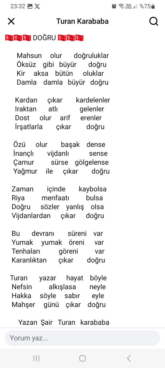 Bütün takipçilerimize selam ve muhabbetlerimle 🇹🇷🇹🇷🇹🇷