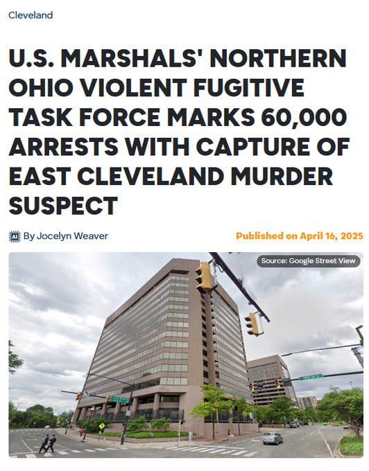 60,000 Arrests and Not a Word on the Evening News.

The U.S. Marshals just quietly passed a milestone in Northern Ohio:

60,000 arrests
Akron, Canton, Cleveland
 April 2025
Operation: Rubber City Roundup
Target: Violent fugitives, cartel links, system disruptors.

You didn’t hear