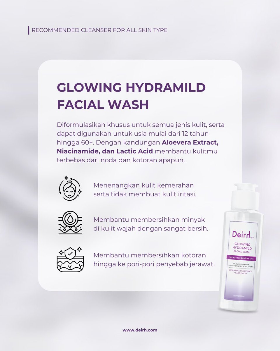 deirhbyd's tweet photo. ✨ Rahasia Kulit Glowing &amp; Sehatmu! ✨

Mulai dari usia 12 tahun hingga 60+, Glowing Hydramild Facial Wash siap menjaga kulitmu tetap bersih, segar, dan bercahaya. Yuk, jadikan langkah awal rutinitas skincare-mu! 😉 

#DeirhByD #WrestleMania #WrestleMania41 #taksimmeydanı #Taksim https://t.co/5NDhS8CQvf