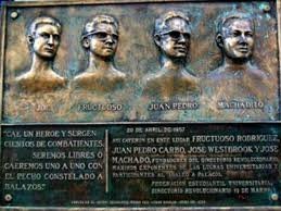 EmbaCubaSriLank's tweet photo. #Ephemeris: April 20, 1957, Humboldt 7 Massacre. The young revolutionaries Fructuoso Rodríguez, Juan Pedro Carbó Serviá, José Machado Rodríguez, and Joe Westbrook Rosales were cruelly murdered by the Batista dictatorship.
#CubaLivesInItsHistory 🇨🇺 #WeHaveMemory https://t.co/O6beoWEjRz