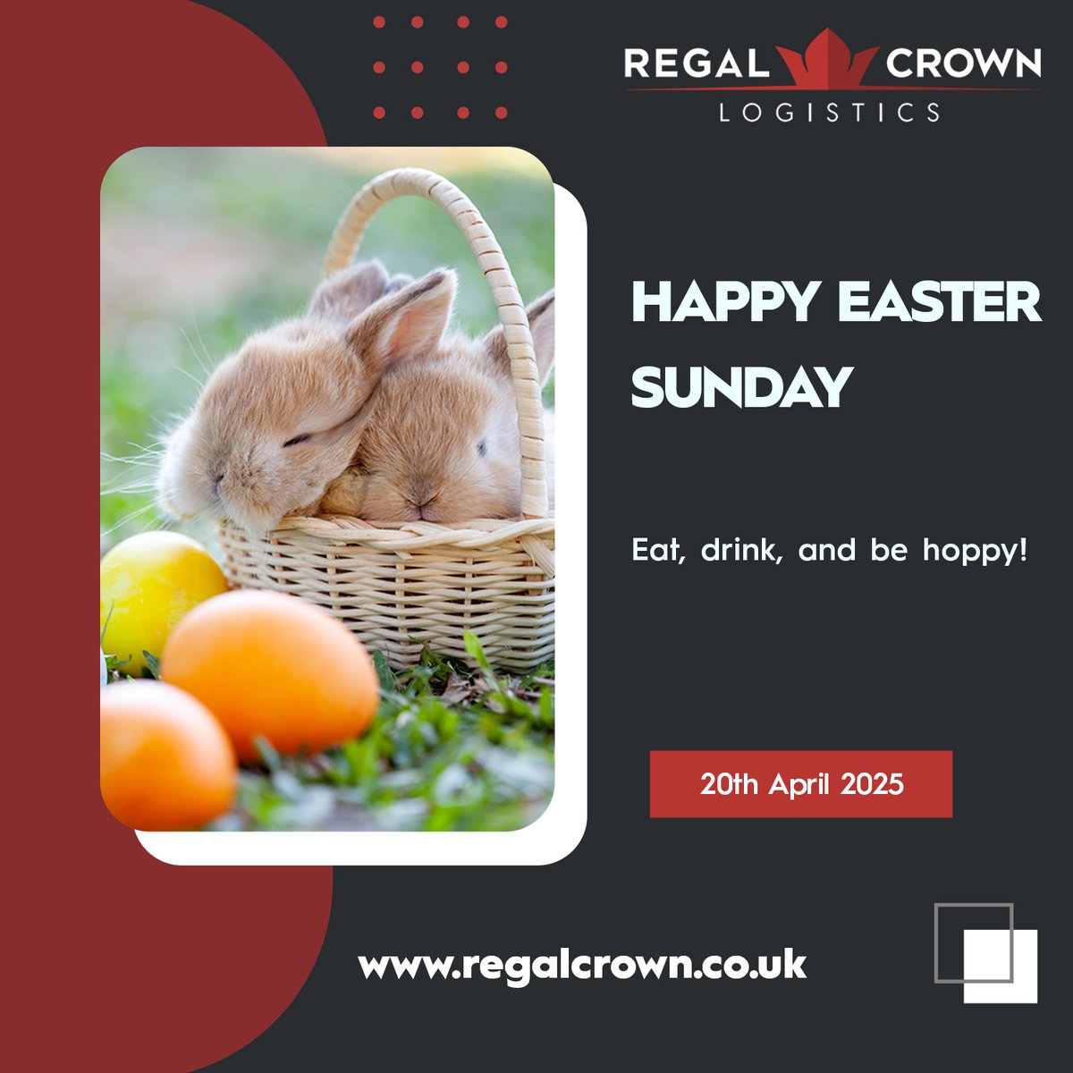 RegalCrownLog's tweet photo. Happy Easter Sunday - Eat, drink, and be hoppy!
https://t.co/dbsTAlzGaA
#supplychain #logistics #Regalcrown #Eastersunday https://t.co/wV6QPaTcYu