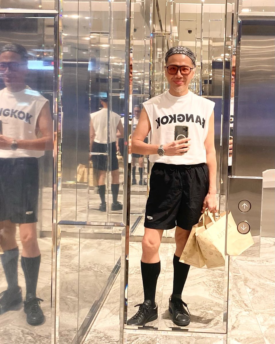 brightscat's tweet image. k&apos;noom apiwat yotprapan (royalmomissuperstylist) wears astrostuff bangkok sleeveless tee from &apos;what is the city but people&apos; collection and astro beach club short from &apos;astro beach club&apos; collection.

#astrostuff #bbrightvc