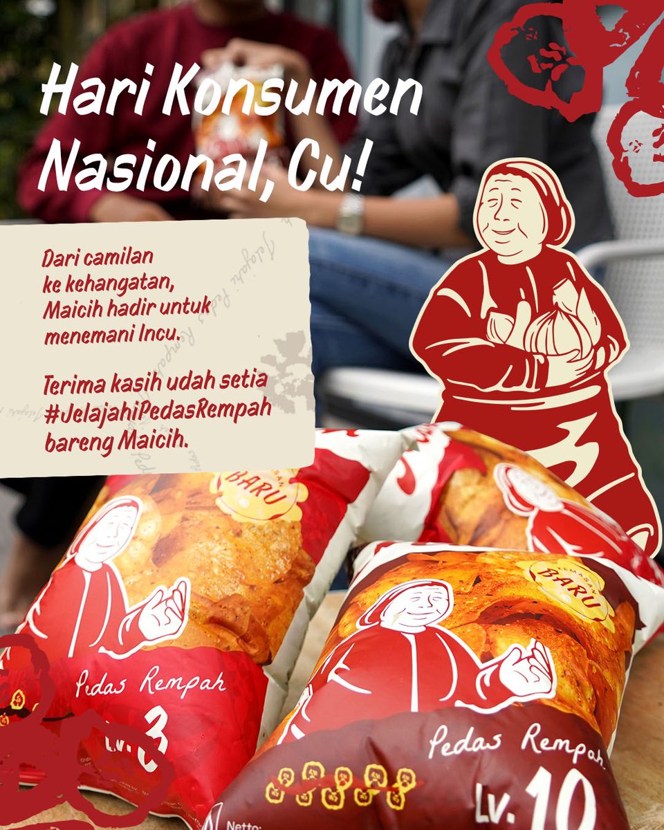 Hari Konsumen Nasional, Cu!

Emak mah tau, dari gigitan pertama sampai sekarang, Incu udah nemenin Maicih sejauh ini. Makasih ya udah setia mengikuti perjalanan Maicih

Kita terus #JelajahiPedasRempah bareng-bareng, ya, Cu🥰
