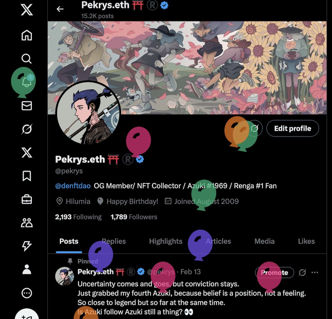 Woke up another year older and still OP.
Happy birthday to me !!  🥳
<a href="/RENGA_inc/">RENGA</a>  and <a href="/Azuki/">Azuki</a>  fam, time to rise from the shadows let’s reunite like it’s mint day again !!!

Accepting birthday gifts in: memes, ETH, love, follows or surprise JPEGs 🤪