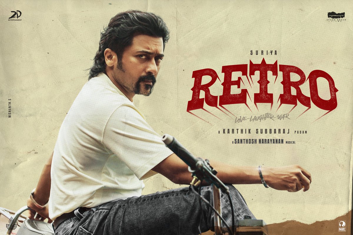 Nishanth_Offcl's tweet photo. Simple poster for #Retro ❤️‍🔥❤️‍🔥

@Suriya_offl @karthiksubbaraj @Music_Santhosh @stonebenchers @2D_ENTPVTLTD @hegdepooja @prakashraaj #RetroFromMay1 #RetroAudioLaunch #RetroJukebox  #RetroTrailer #TheOneSuriya #RetroMovie #TheOne #ShriyaSaran #Shriya https://t.co/QA3ObYtzu3