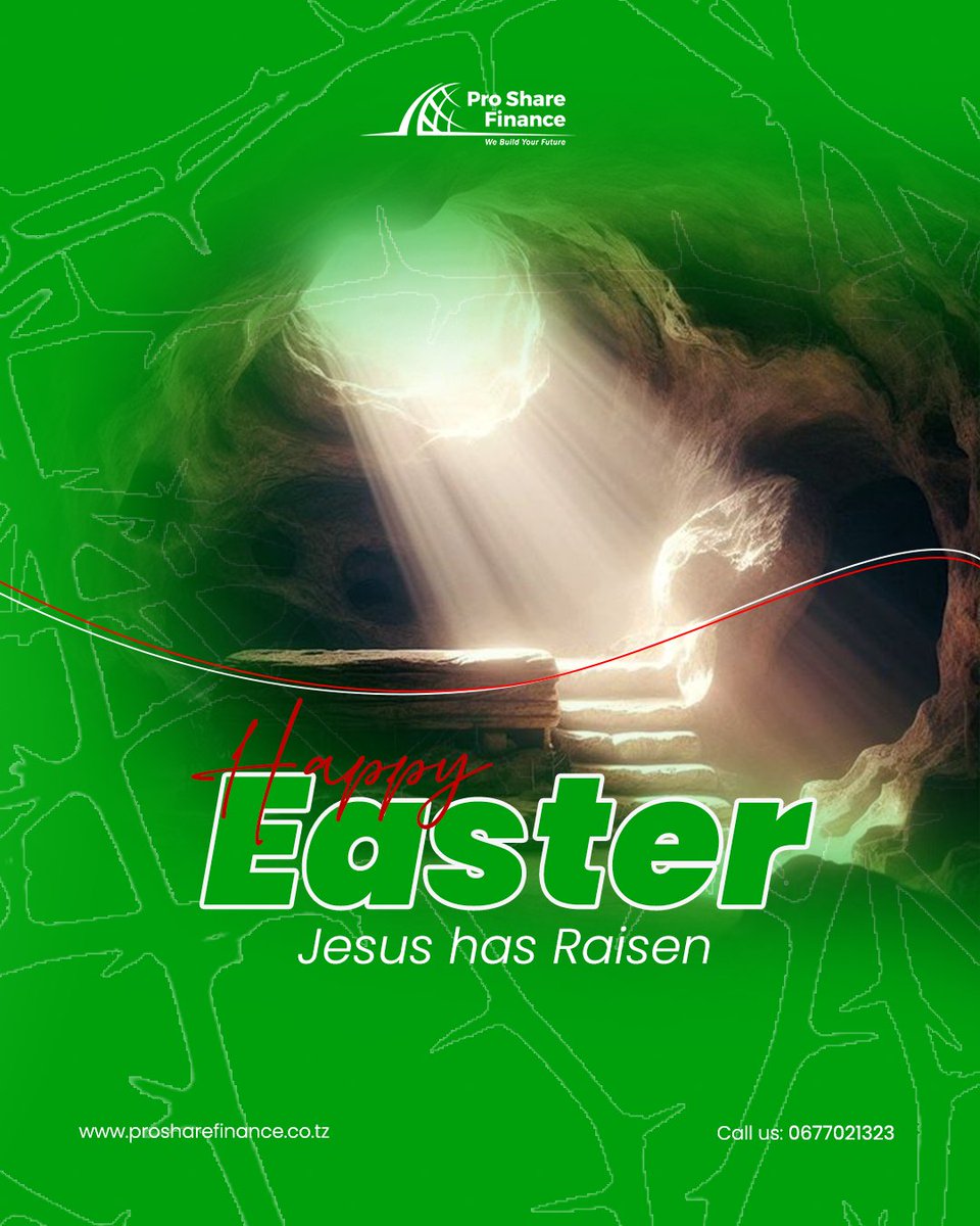 Prosharecapital's tweet photo. Furaha ya Pasaka itawale maisha yako! Yesu amefufuka, nasi twafufuliwa na matumaini mapya. Happy Easter kutoka ProShare Finance. https://t.co/nao20UVhKY