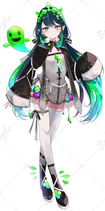 【お仕事】霊魂める様のこちらの立ち絵と衣装デザインを担当させていただきましたご依頼いただきありがとうございました!#イラスト依頼 