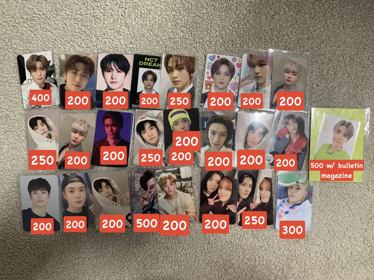 SijeuniMall's tweet photo. WTS/LFB
ONHAND AND READY TO SHIP
NCT 127 and NCT DREAM Photocards
Price range: 200-500 each dm for the price 

Can give discounts if getting 3 or more

Dm if interested https://t.co/UrQgPs2TWY