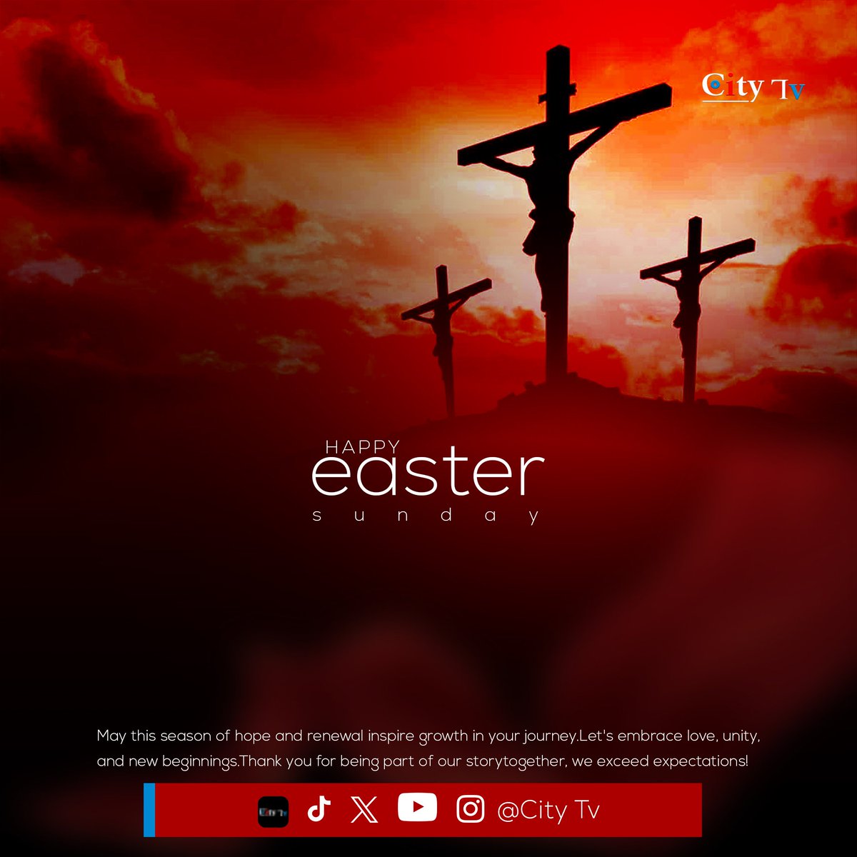 Citytvuganda's tweet photo. City TV celebrates hope, renewal, and the power of shared stories. Thank you for letting us into your homes and hearts. Let’s keep growing together,spiritually and beyond. Happy Easter!
#HappyEaster #CityTVUganda #EasterBlessings #InspireInformTransform #TogetherWeGrow #Easter202 https://t.co/JBoFknX6Uj