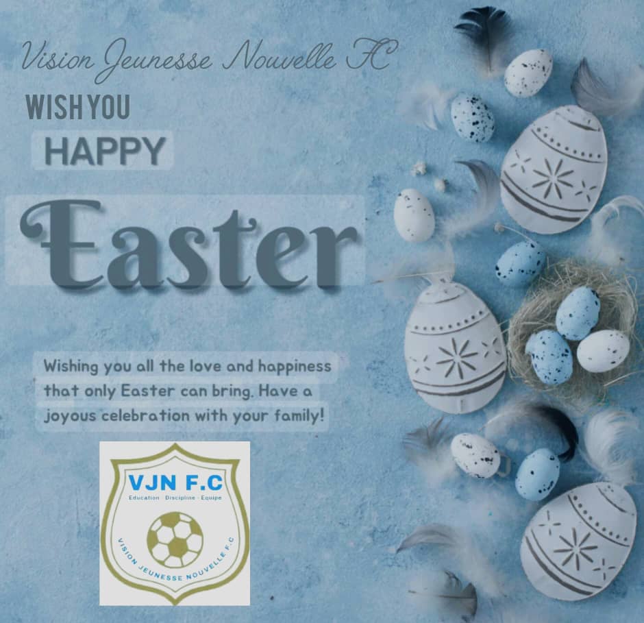 Ubuyobozi bwa VISION JEUNESSE NOUVELLE FC n'abakinnyi bayo barifuriza abafana bayo n'abakunzi b'umupira w'amaguru kugira  Pasika nziza.