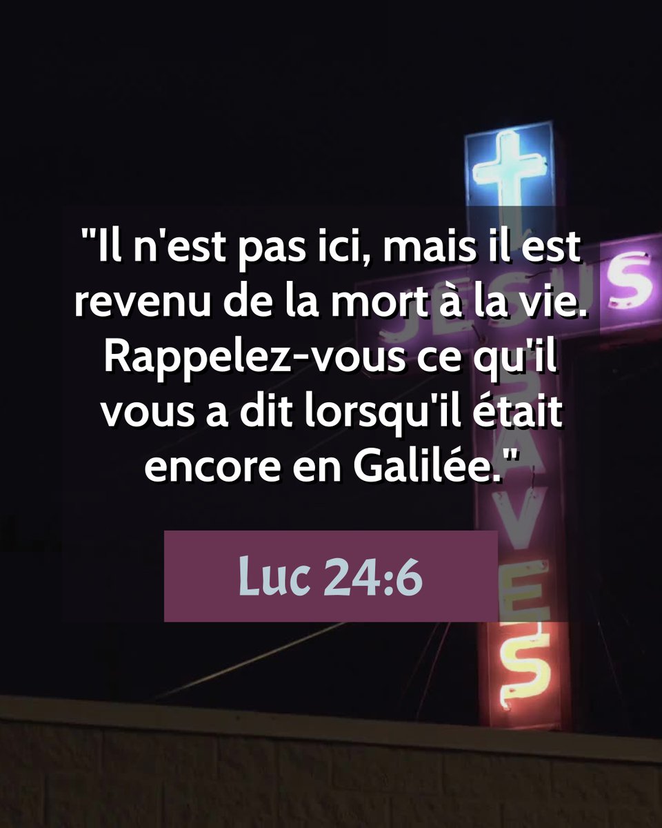 UneParoleDivine's tweet photo. Partage autour de toi.

#UneParoleDivineChaqueJour #Luc #Luc24 #Bible #VersetBibliqueDuJour #VersetBiblique #VersetDuJour #LeVersetDuJour #Luc24V6 #Luc24Verset6 #Jesus #JesusChrist #Dieu #Paix #Joie #Délivrance #JesusSauve #Guérison #Pâques #Paques https://t.co/fwV1ChabeB https://t.co/InsoavaA5t