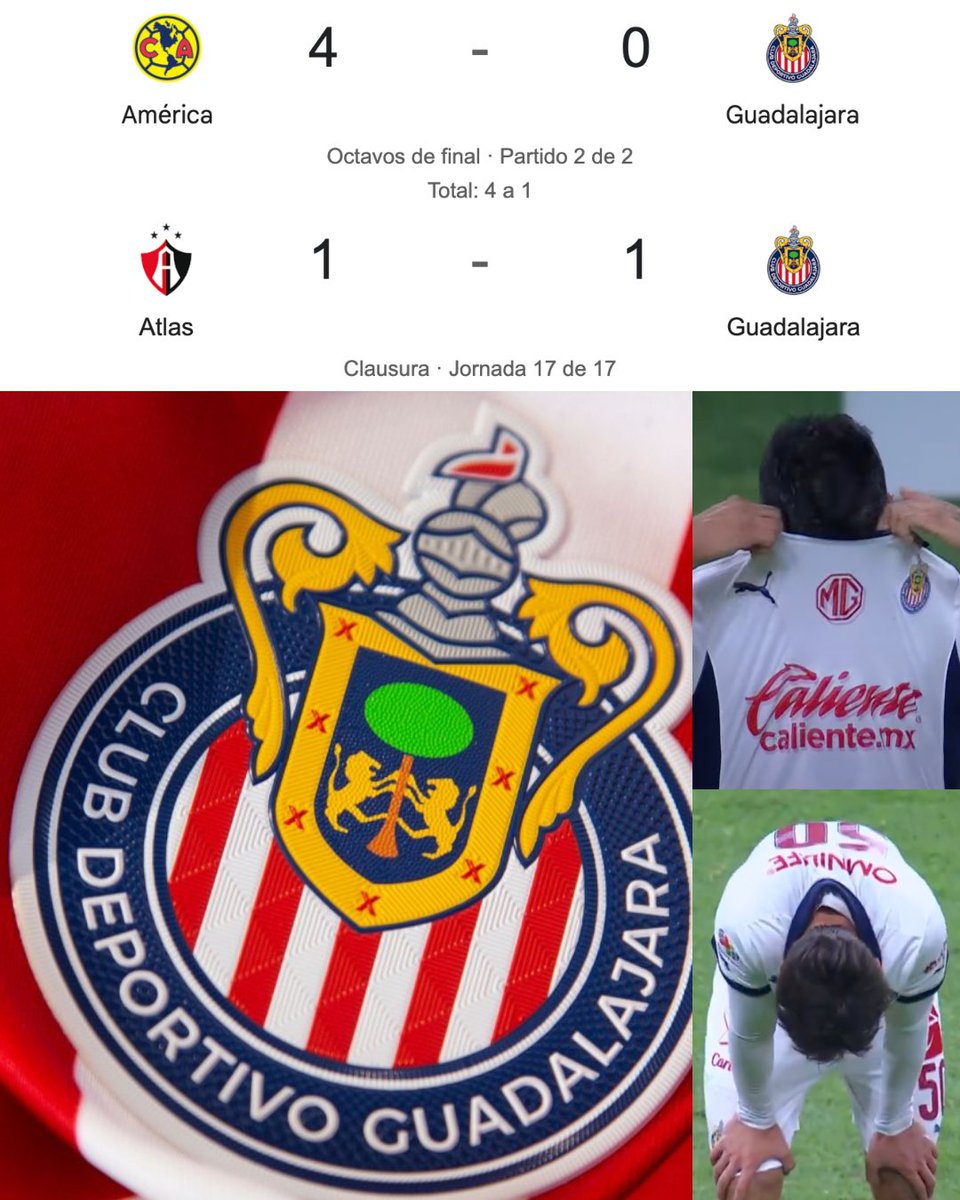 Lo más triste de la situación de Chivas es que su eliminación no sorprende a nadie. Hoy dependían de sí mismos para meterse al Play In y no pudieron ganar. Es más, sobre el final, el Atlas, que ya no se jugaba nada, estuvo más cerca de llevarse al triunfo. Equipo sin ideas, sin