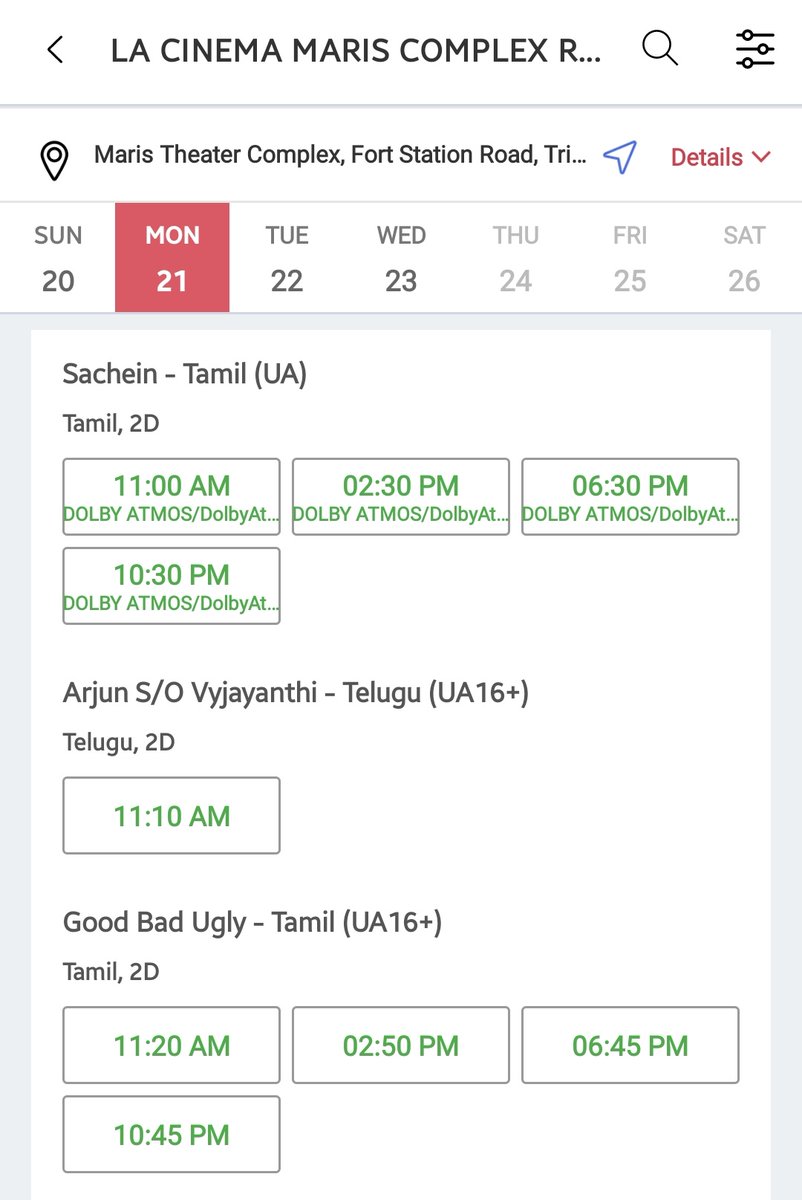 #Sachein moved to LA Cinema Maris70MM Screen from Monday 😲 Unbelievable